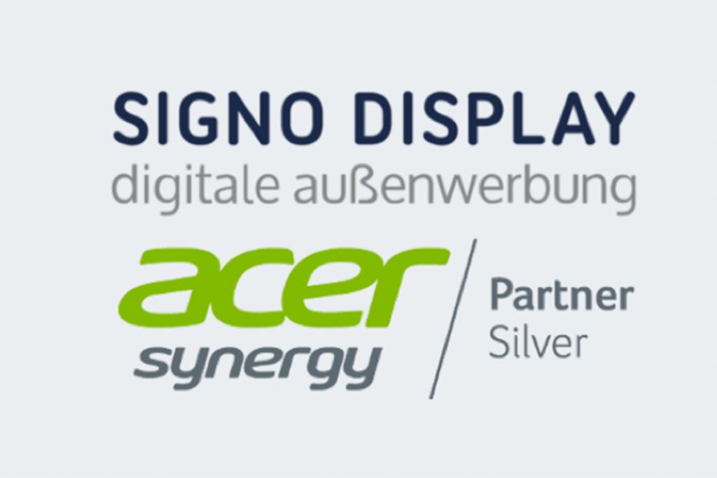 Partnerschafst-Logo von acer und Signo Display