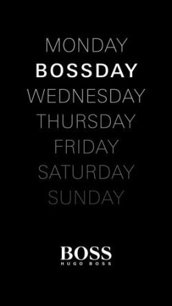 Werbeplakat zum Hugo Boss Bossday